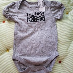 NWT "The New Boss" onesie size 6-9 months